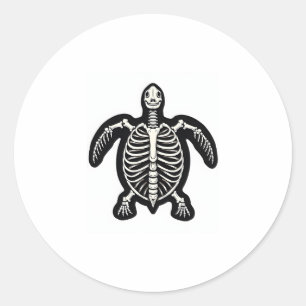 Cute Halloween Turtle Skeleton Tortoise Fossils Ar Classic Round Sticker