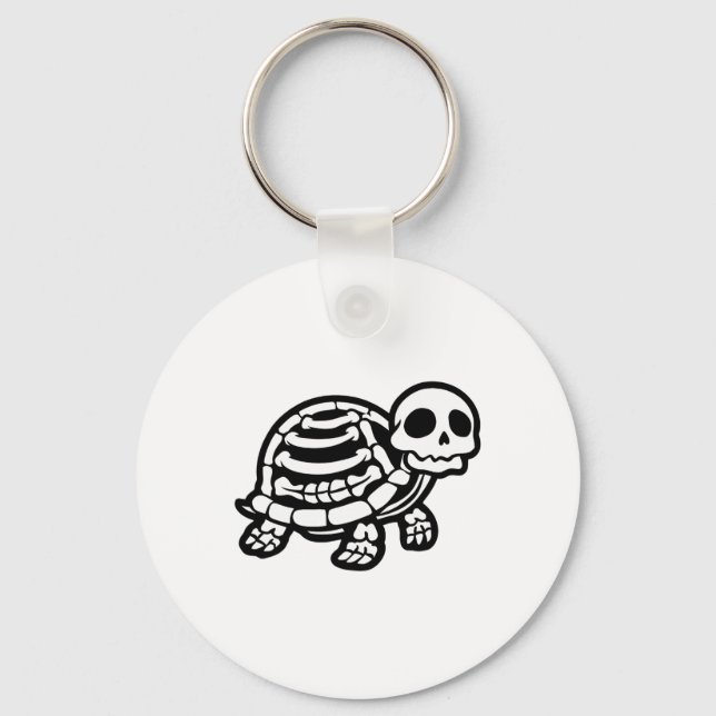 Cute Halloween Turtle Skeleton Tortoise Fossils Ar Key Ring (Front)