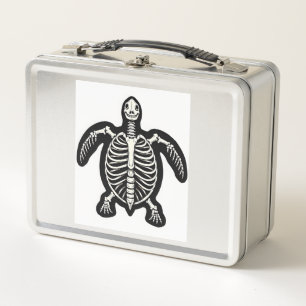 Cute Halloween Turtle Skeleton Tortoise Fossils Ar Metal Lunch Box
