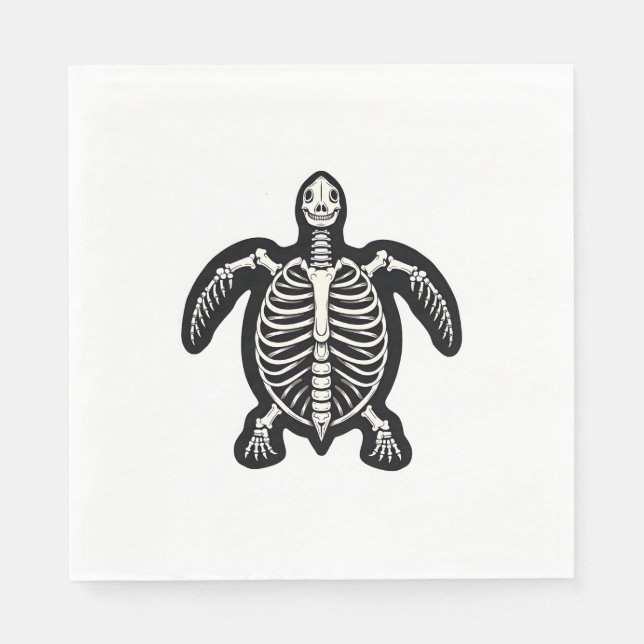 Cute Halloween Turtle Skeleton Tortoise Fossils Ar Napkin (Front)