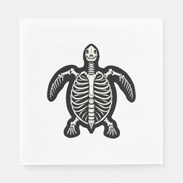 Cute Halloween Turtle Skeleton Tortoise Fossils Ar Napkin (Front)