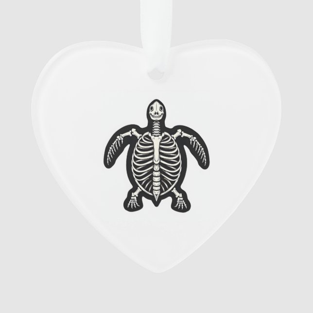 Cute Halloween Turtle Skeleton Tortoise Fossils Ar Ornament (Front)