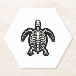 Cute Halloween Turtle Skeleton Tortoise Fossils Ar Paper Coaster