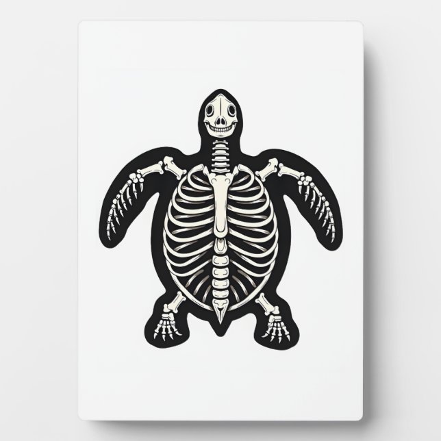 Cute Halloween Turtle Skeleton Tortoise Fossils Ar Plaque (Front)