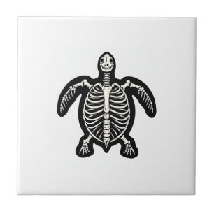 Cute Halloween Turtle Skeleton Tortoise Fossils Ar Tile