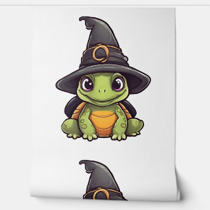 Cute Halloween turtle with a witch hat. Wallpaper