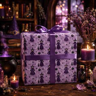 Cute Halloween Twilight Witch Purple Wrapping Paper