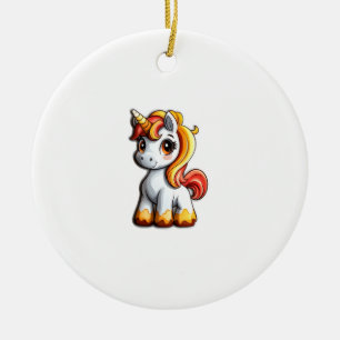 Cute Halloween Unicorn Candy Corn Horn Magical Hor Ceramic Tree Decoration