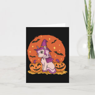 Cute Halloween Unicorn Pumpkin Halloween Autumn Card