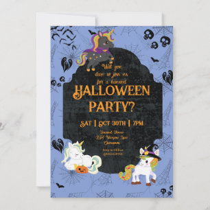 Cute Halloween Unicorns 1 Party Invitation