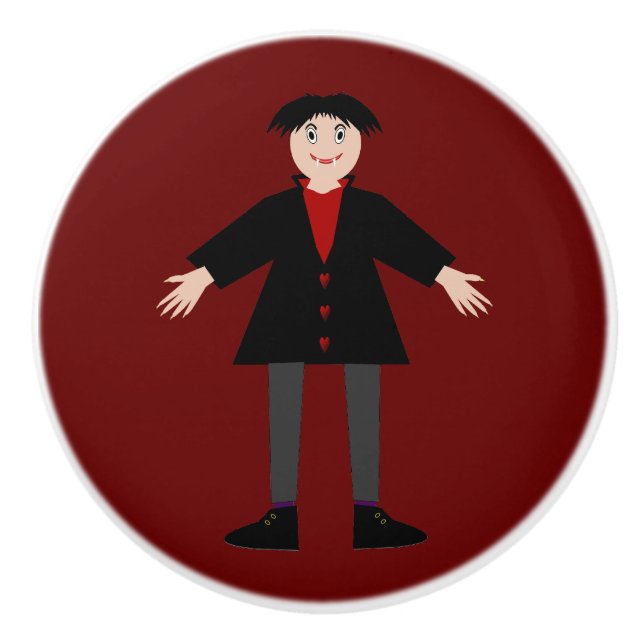 Cute Halloween Vampire Ceramic Knob (Front)