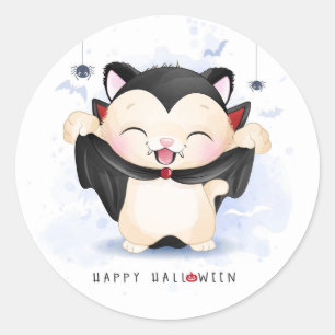 Cute Halloween Vampire Classic Round Sticker
