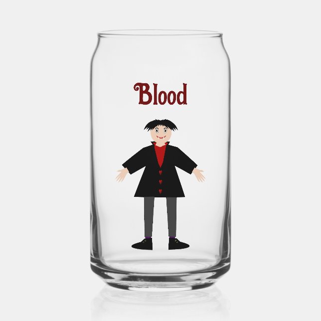 Cute Halloween Vampire Custom Can Glass (Front)