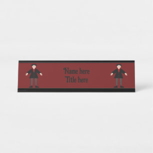Cute Halloween Vampire Custom Desk Name Plate