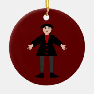 Cute Halloween Vampire Custom Name Ceramic Tree Decoration