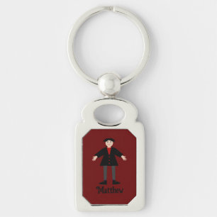 Cute Halloween Vampire Custom Name Key Ring