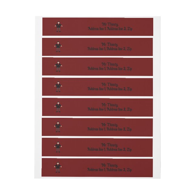 Cute Halloween Vampire Custom Wraparound Address Label (Sheet)