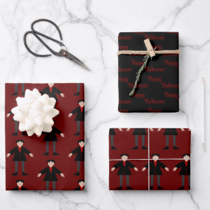 Cute Halloween Vampire Custom Wrapping Paper Sheet