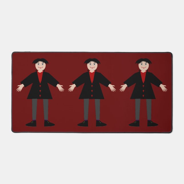 Cute Halloween Vampire Desk Mat (Front)