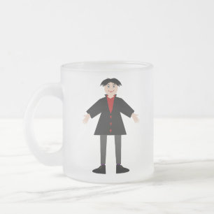 Cute Halloween Vampire Frosted Glass Coffee Mug
