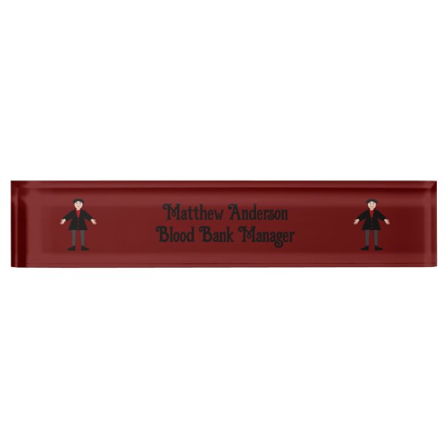 Cute Halloween Vampire Funny Custom Nameplate (Front)