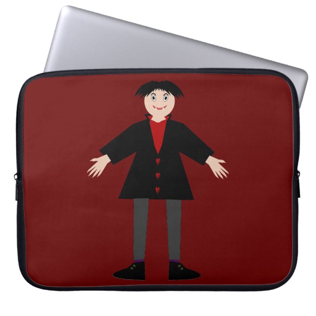 Cute Halloween Vampire Laptop Sleeve (Front)