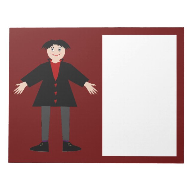 Cute Halloween Vampire Notepad (Front)