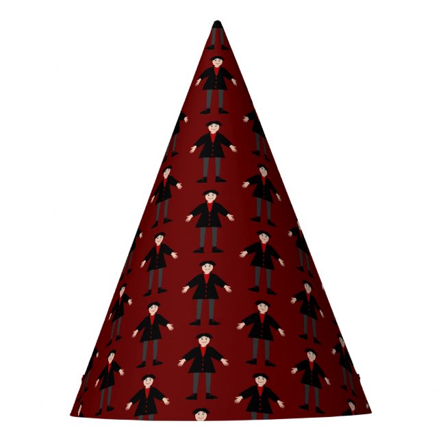 Cute Halloween Vampire Patterned Party Hat (Front)