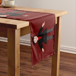 Cute Halloween Vampire Patterned Short Table Runner