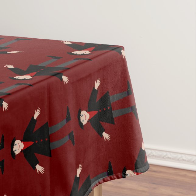 Cute Halloween Vampire Patterned Tablecloth (In Situ)