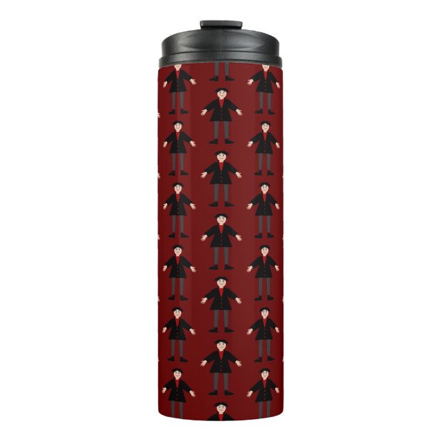 Cute Halloween Vampire Patterned Thermal Tumbler (Front)