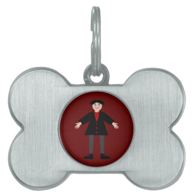 Cute Halloween Vampire Pet ID Tag (Front)