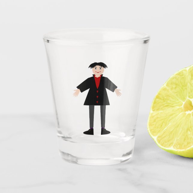 Cute Halloween Vampire Shot Glass (Front)