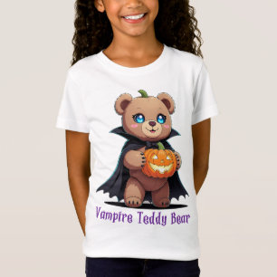 Cute Halloween Vampire Teddy Bear Glowing Pumpkin T-Shirt
