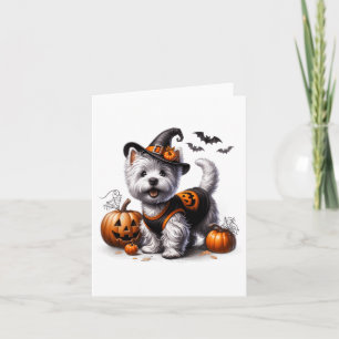 Cute Halloween Westie Tee West Terrier Dog Design Card