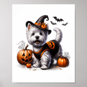 Cute Halloween Westie Tee West Terrier Dog Design  Poster