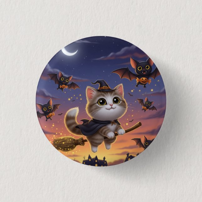 Cute Halloween Witch 3 Cm Round Badge (Front)