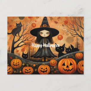 Cute Halloween Witch 4  Postcard