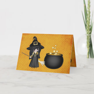 Cute halloween witch card