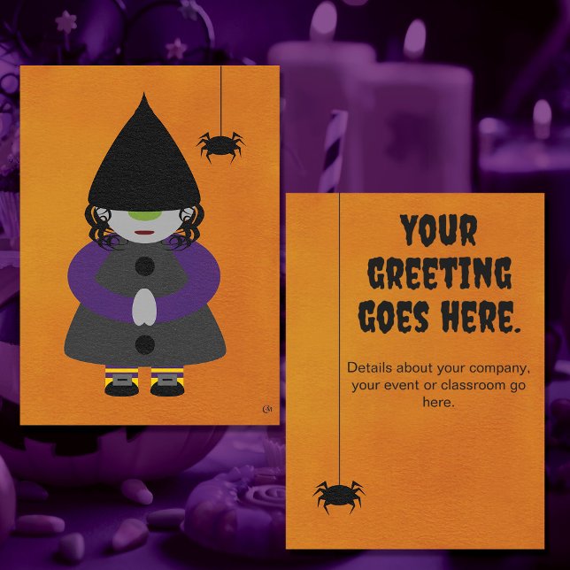 Cute Halloween Witch Card or Invitation (Creator Uploaded)