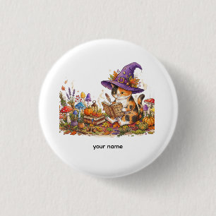 Cute Halloween Witch Cat Herbology Custom Jumbo To 3 Cm Round Badge