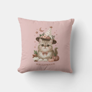 Cute Halloween Witch Cat Pumpkin Cushion