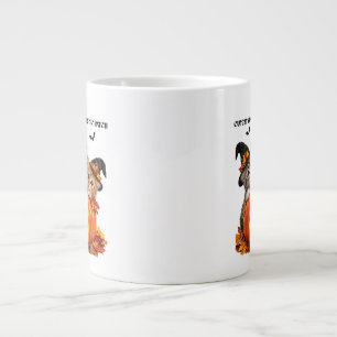 Cute Halloween Witch Cats Glowing Pumpkin Custom Large Coffee Mug