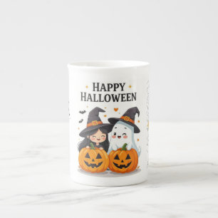 Cute Halloween Witch & Ghost Mug Desig