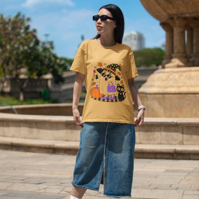 Cute Halloween Witch Ghost Women's T-Shirt (Creator Uploaded)