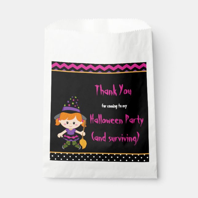Cute Halloween Witch Girl Halloween Party Favour Bags (Front)