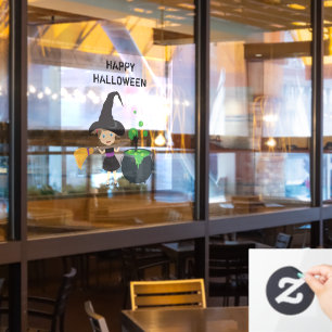 Cute Halloween Witch Happy Halloween Window Cling