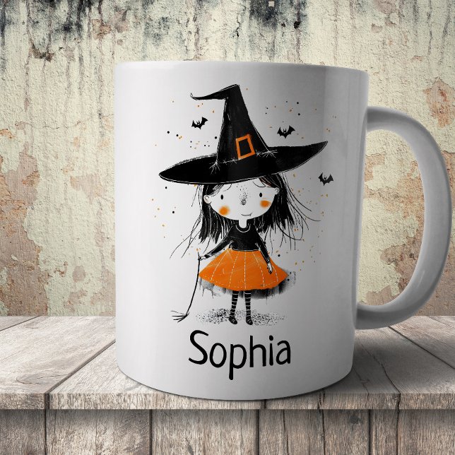 Cute Halloween Witch Illustration Coffee Mug (Creator Uploaded)
