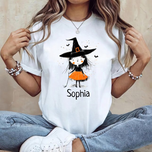 Cute Halloween Witch Illustration T-Shirt (Creator Uploaded)