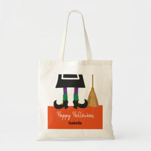 Cute Halloween Witch Legs  Personalized Treat Tote Bag